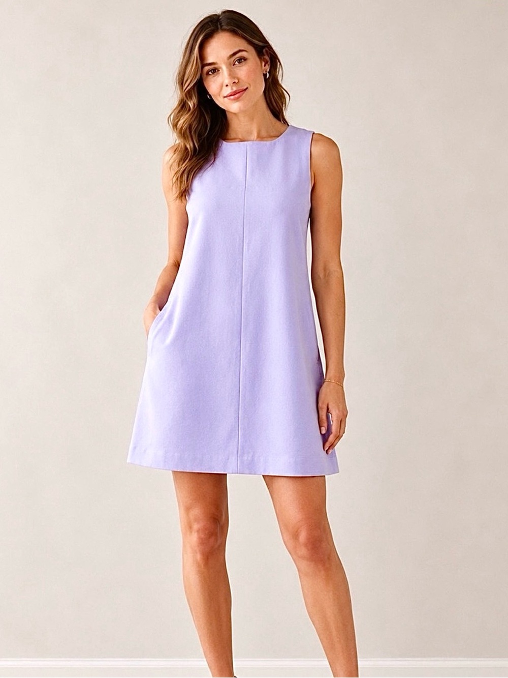 Elliatt Structured Shift Mini Dress Lilac Spring Wedding Guest Size Small